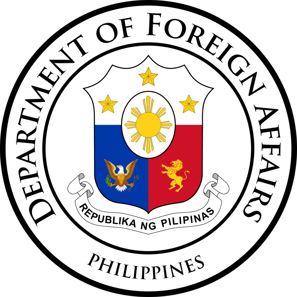 A seal of the department of foreign affairs in philippines.