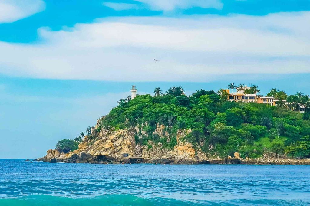 A view of the ocean from a boat.