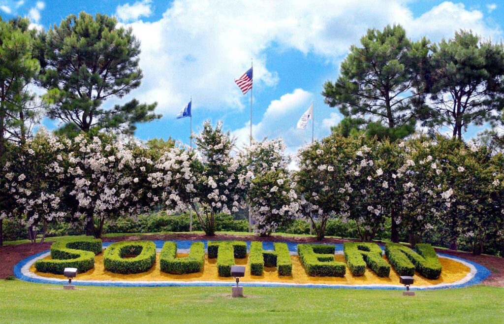 A large sign that says " southern ".