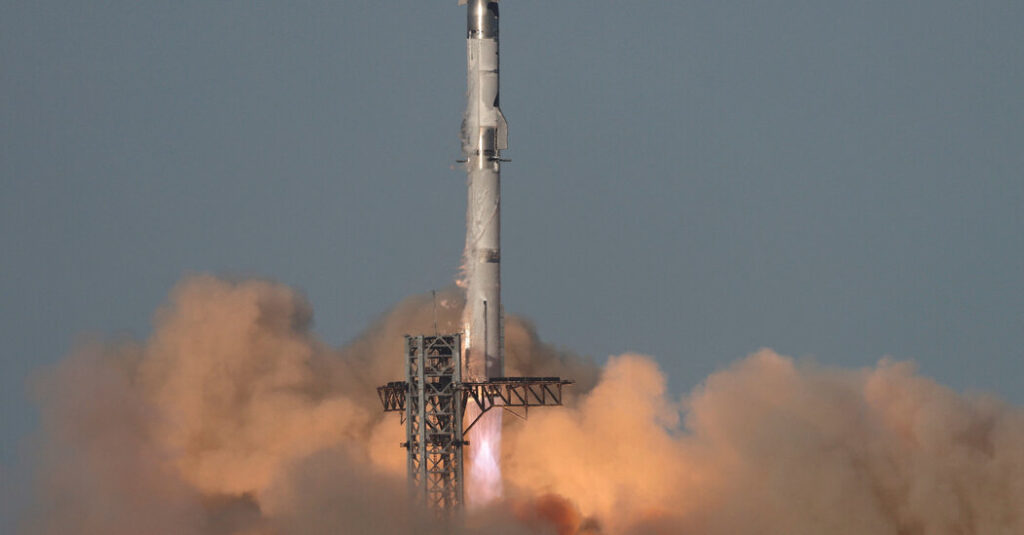 A rocket is flying through the air with smoke coming out of it.