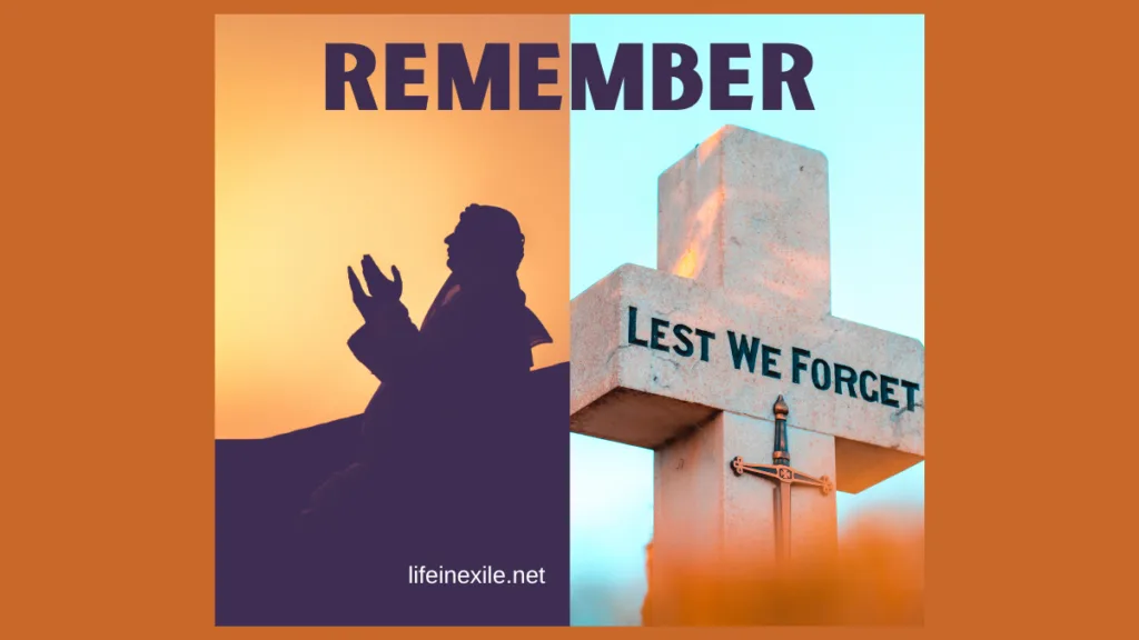 A picture of the cross and silhouette of a person praying.