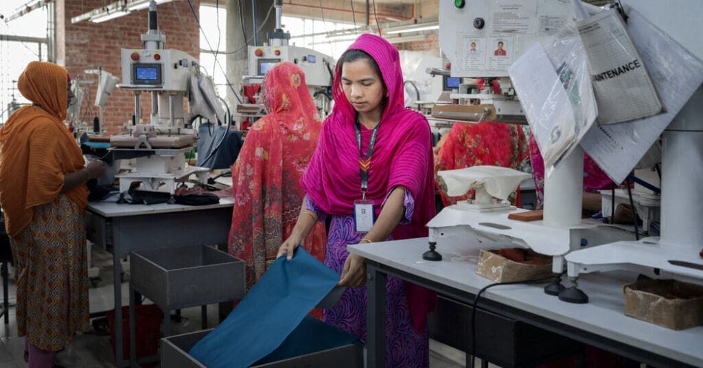 Women working in a textile factory.