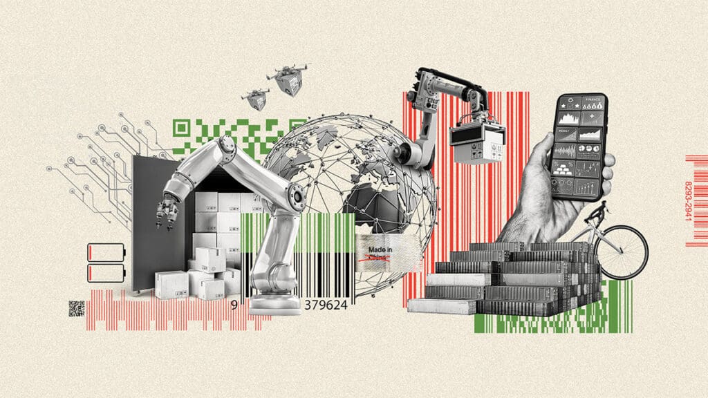 A Drawing Of Technology On A Cream Background