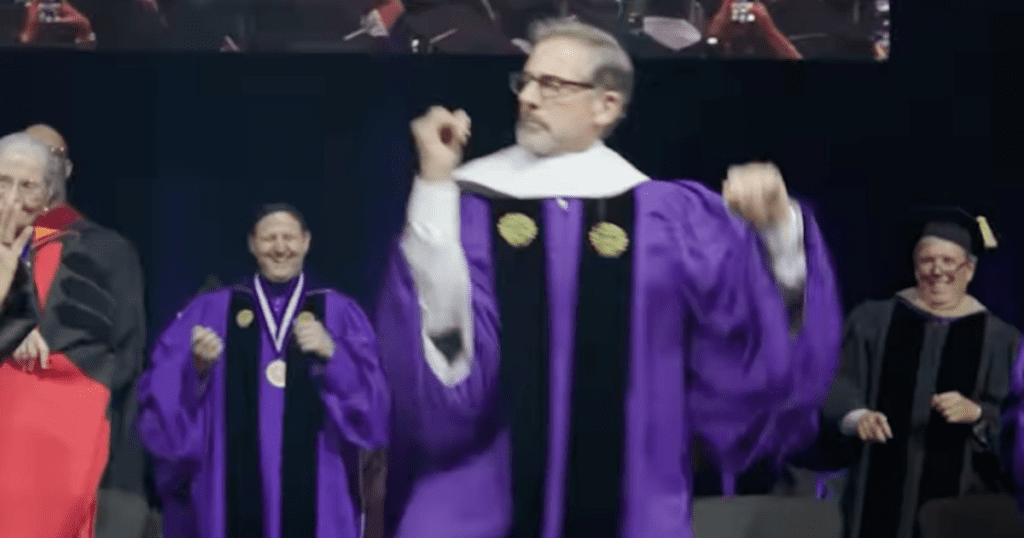 Steve Carell Breaks Dances During Commencement Speech at Northwestern