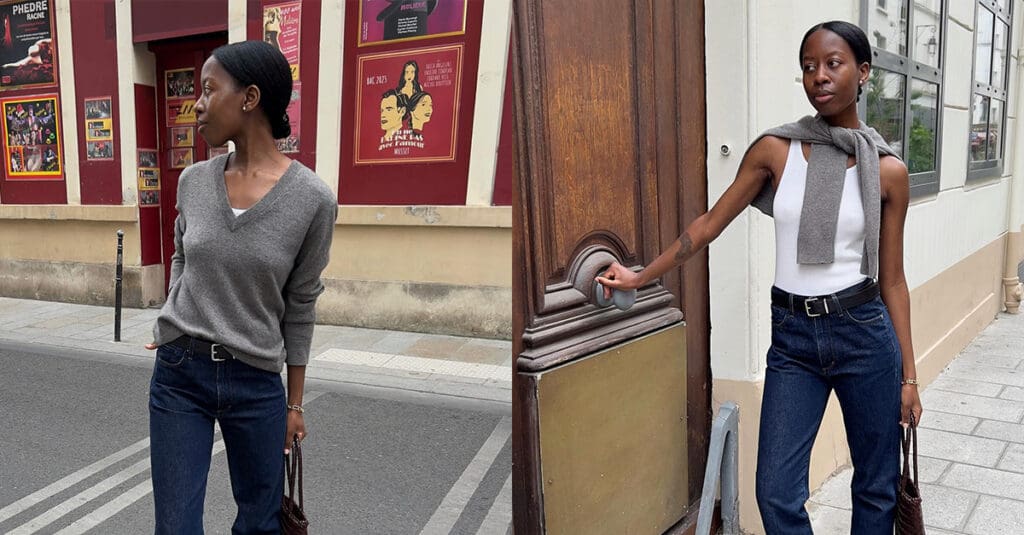The Denim Trend Parisian Women Are Wearing With Kitten Heels The Denim Trend Parisian Women Are Wearing With Kitten Heels