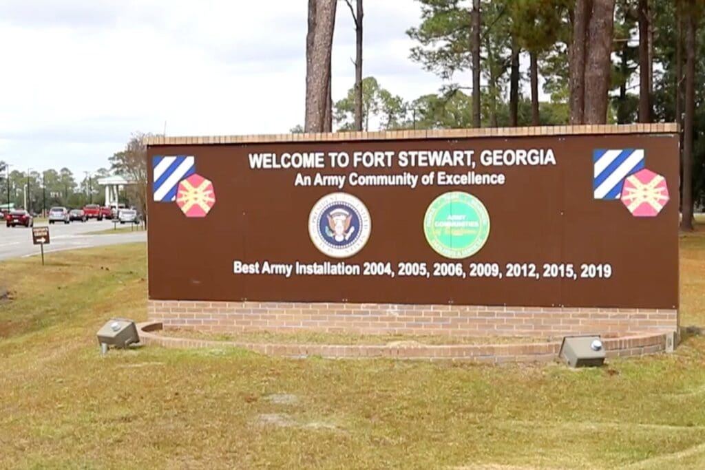 Sign at Fort Stewart, Georgia entrance.