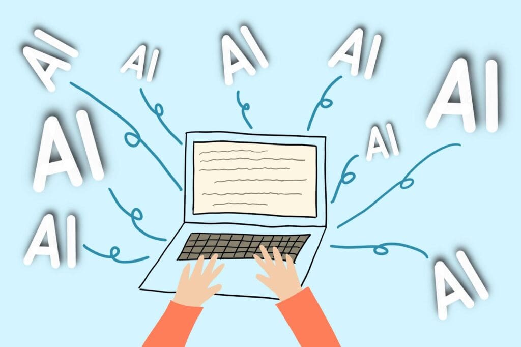 A pair of hands typing on a laptop keyboard.