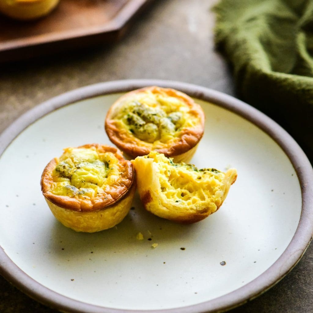 close-up shot of mini quiche