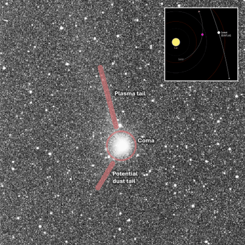 New Snapshots of Comet 3I/ATLAS Highlight a Spectacular Radiance and 2 Different Tails Discover Magazine Logo