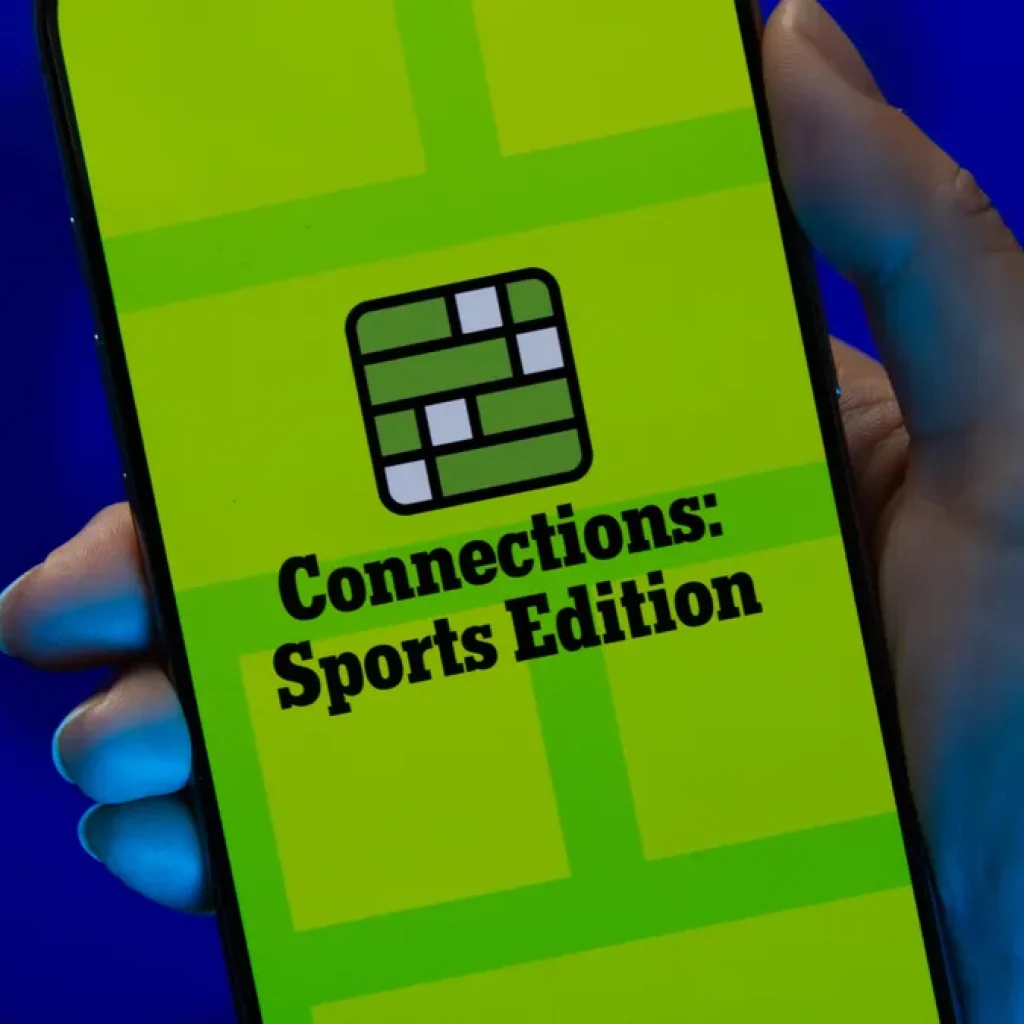 NYT Connections: Sport Edition on a phone