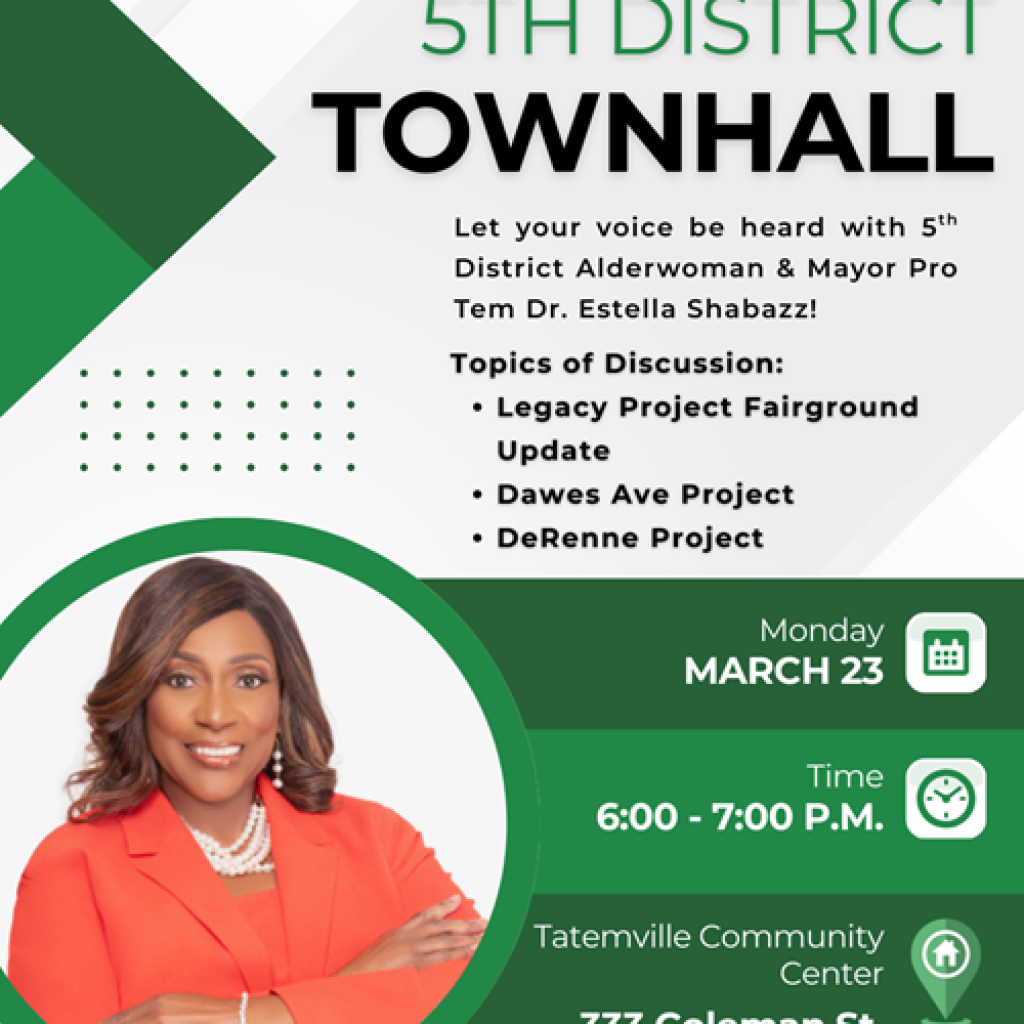 Mayor Pro Tem Dr. Estella Shabazz to Host District Town Hall March 23 • Savannah, GA