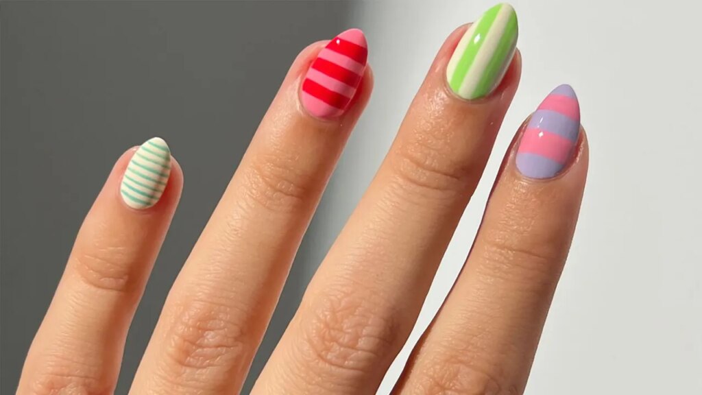 Striped Nail Designs Are the Cool-Girl Alternative to Polka-Dot Nails