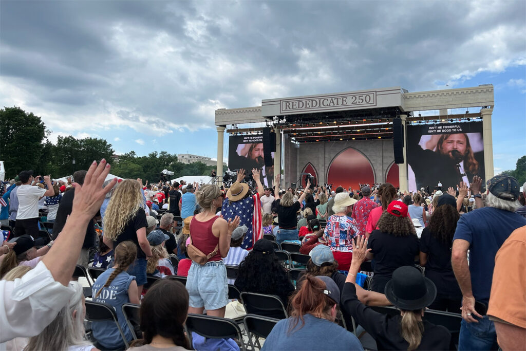 Trump allies lead thousands in prayer to ‘rededicate’ America to God on National Mall