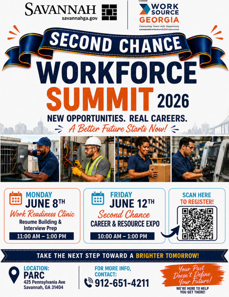 City of Savannah, WorkSource Georgia Coastal Launch Second Chance Workforce Summit 2026 • Savannah Herald City of Savannah, WorkSource Georgia Coastal Launch Second Chance Workforce Summit 2026 • Savannah, GA