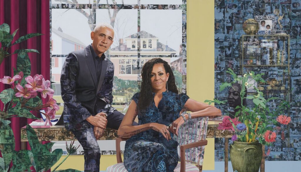 The Big Reveal: First Official Joint Portrait of President and Mrs. Obama Was Made by Artist Njideka Akunyili Crosby The Big Reveal: First Official Joint Portrait of President and Mrs. Obama Was Made by Artist Njideka Akunyili Crosby