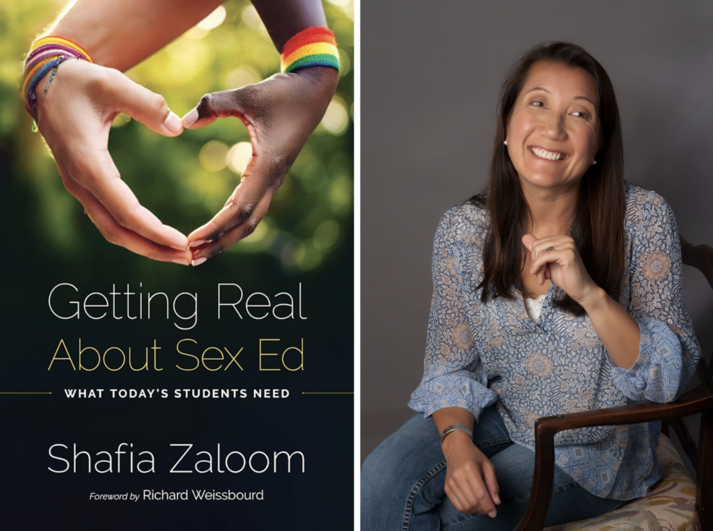 Shafia Zaloom: Sex Ed and Becoming the Askable Parent Book jacket cover and author photo