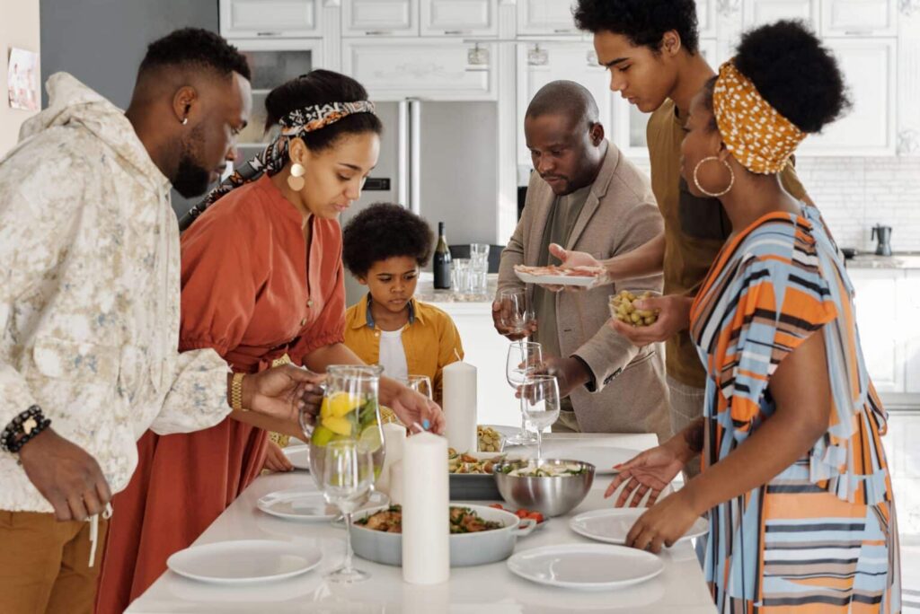 Family eating