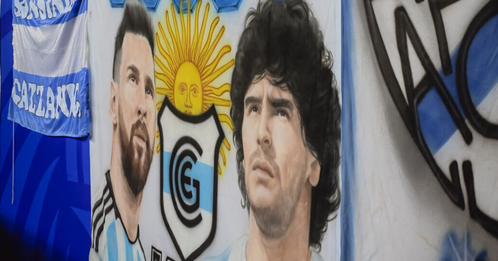 As Messi Dominates the World Cup, a War Is Waged Over Maradona’s Image