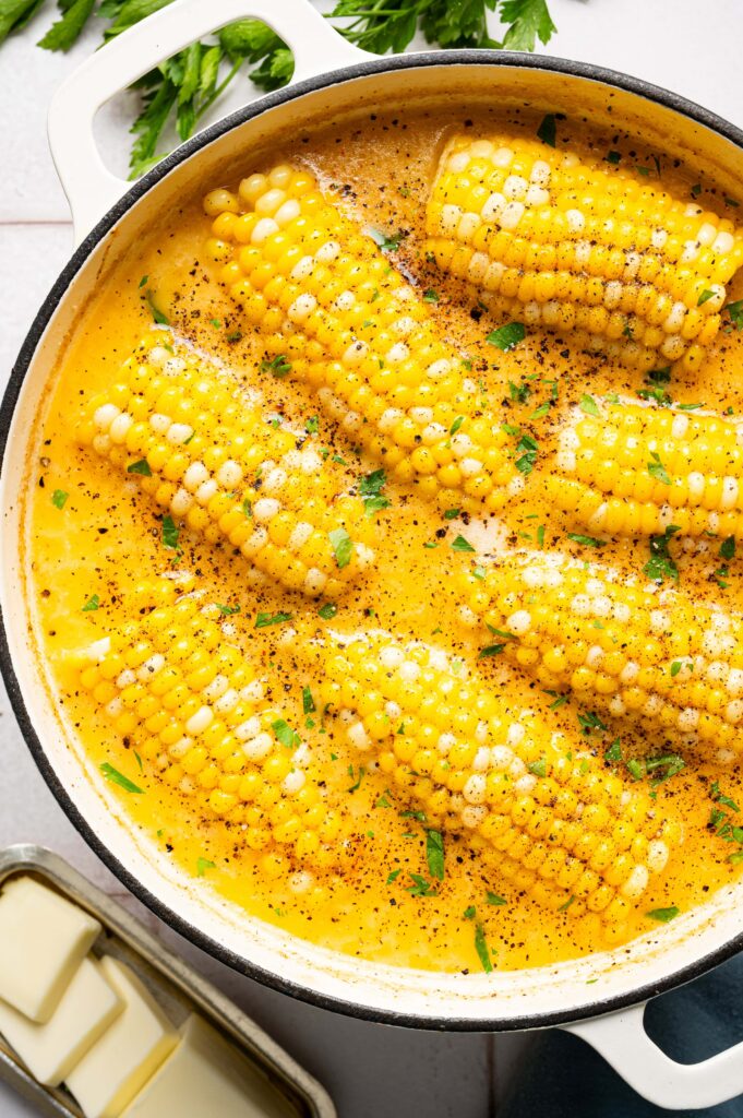 Cajun Milk-Boiled Corn on the Cob (dairy-free!)