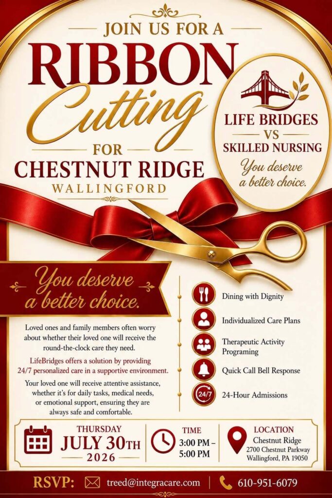 New LifeBridges Neighborhood Ribbon Cutting Chestnut Ridge Wallingford new LifeBridges neighborhood ribbon cutting event flyer