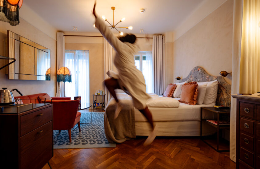 Hotel Motto Vienna Review: A Love Letter to Good Design Some hotels ask you to be on your best behaviour. Hotel Motto in Vienna had me jumping on the bed.