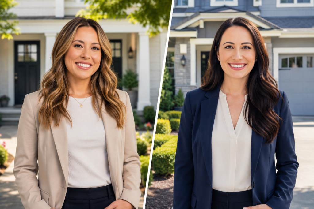 An image of a realtor and a real estate agent.