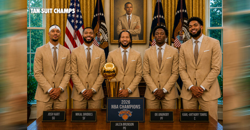 Knicks Tan Suits White House Fan Campaign Explained Knicks Tan Suits White House Fan Campaign Explained