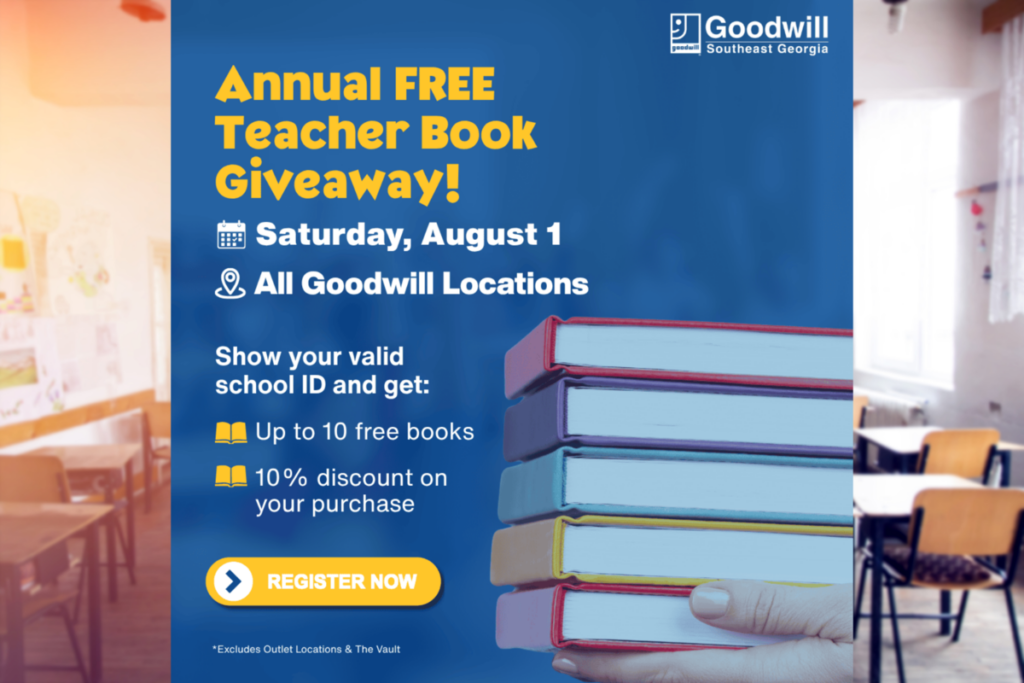 Goodwill Southeast Georgia will host 7th annual teacher book giveaway August 1st