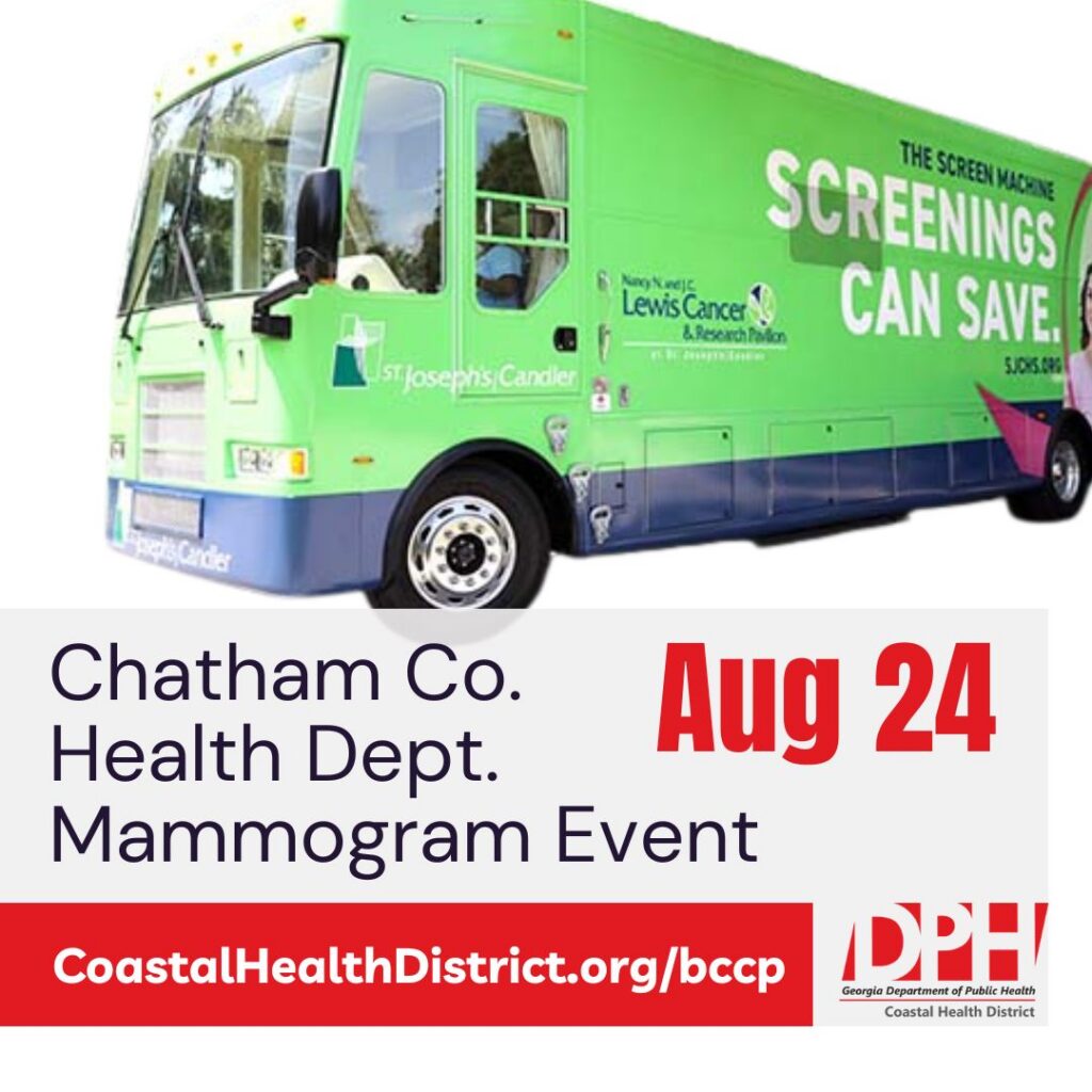Schedule Now for Free Mammograms at Chatham County Health Department August 24 Schedule Now for Free Mammograms at Chatham County Health Department August 24