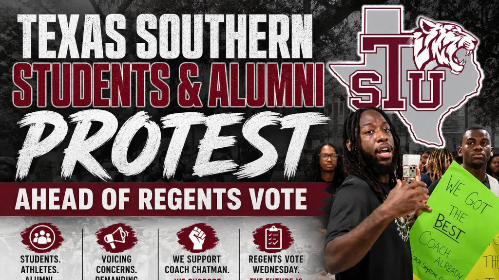 Texas Southern Students, Athletes and Alumni Protest Ahead of Regents Vote on AD, Basketball Coach Texas Southern Students, Athletes and Alumni Protest Ahead of Regents Vote on AD, Basketball Coach