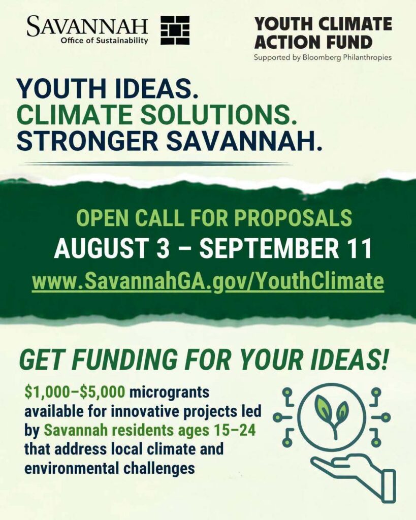 Open Call for Bloomberg Youth Climate Action Fund Grant Applications • Savannah Herald Open Call for Bloomberg Youth Climate Action Fund Grant Applications • Savannah, GA
