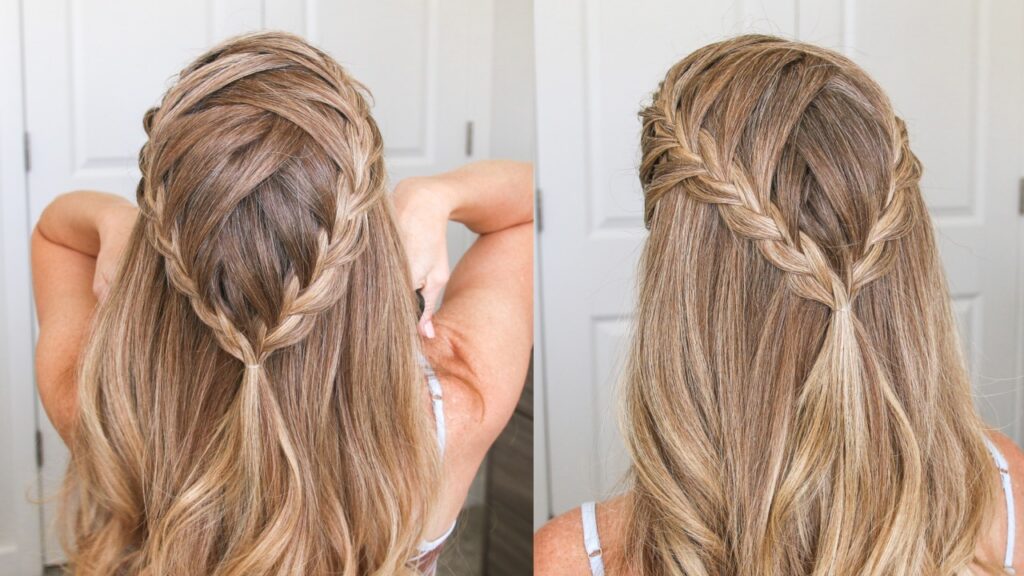Zigzag Part Double French Braid