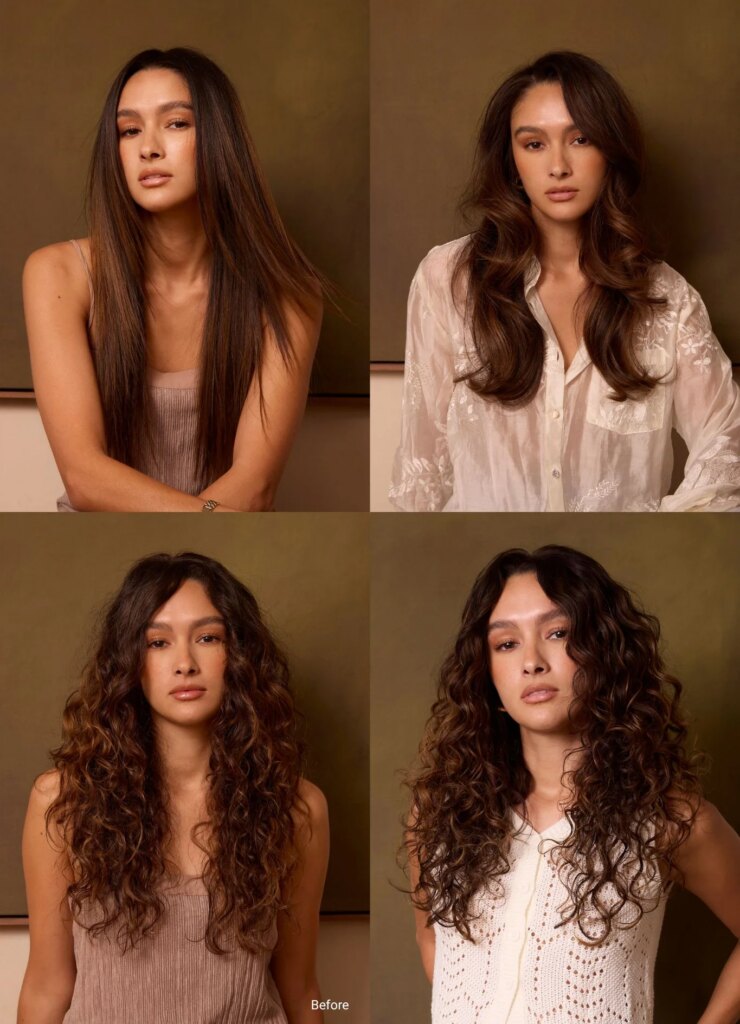 Monochromatic Three Ways: Straight, Hollywood Waves & Natural Curls Brianna