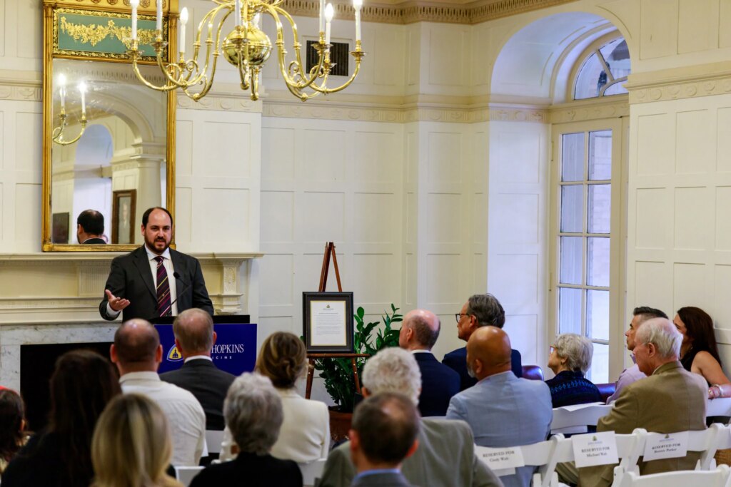 It’s Hard To Predict Who Will Be Suicidal. It’s Easier To Ensure People Can’t Shoot Themselves. A photo of Paul Nestadt speaking to an audience.