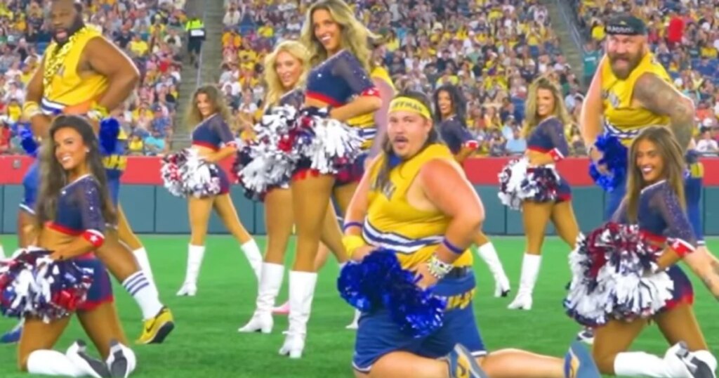 Patriots Cheerleaders Join Savannah Bananas’ ‘Dad Bod Cheer Squad’ For Epic Routine