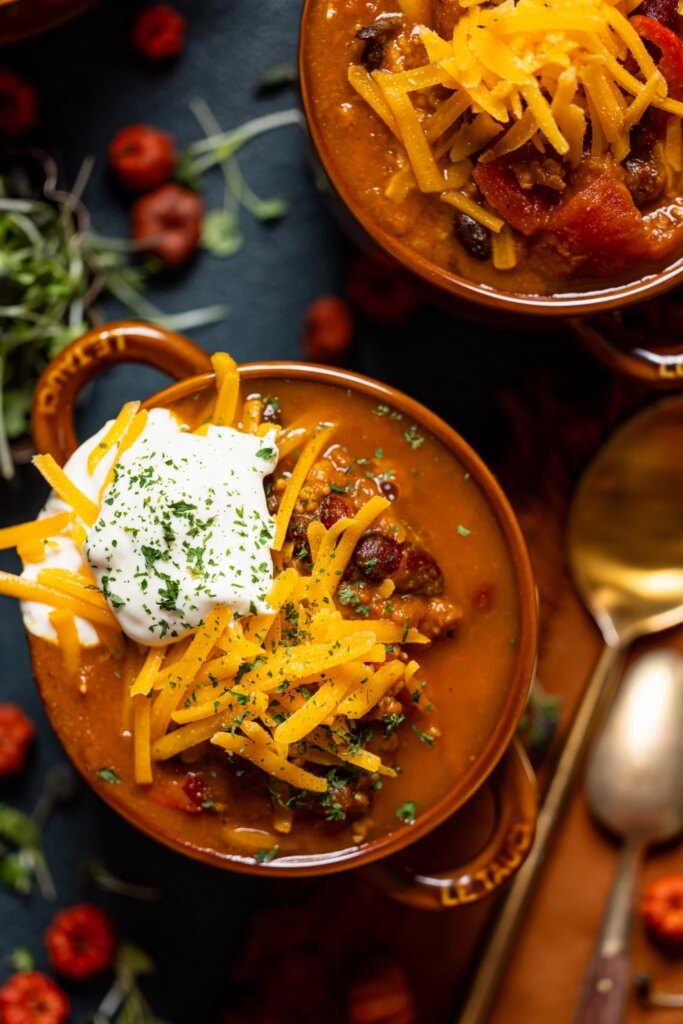 Up close shot of The Best Pumpkin Chili