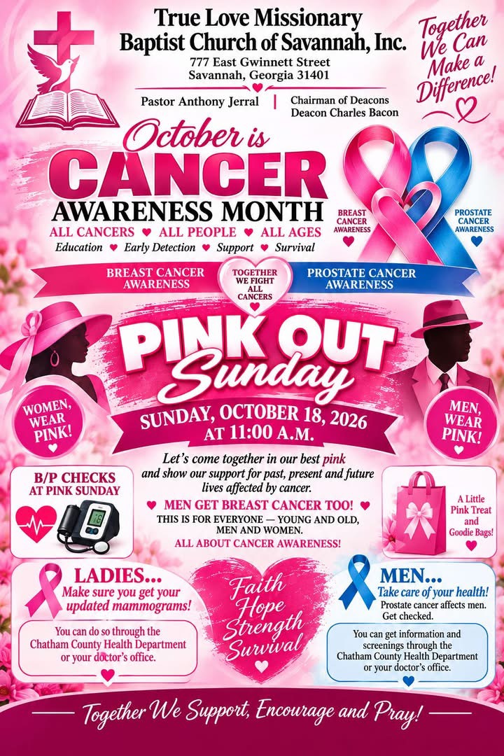 Temple Chapel CME Church breast cancer awareness brunch flyer